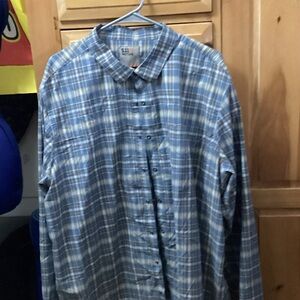 5.11 Tactical Men's Blue and White Checkered Shirt